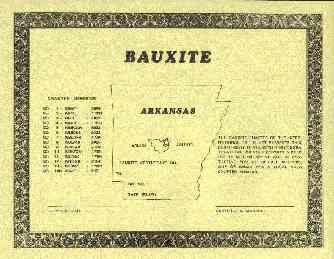 Image is the Bauxite Certificate.